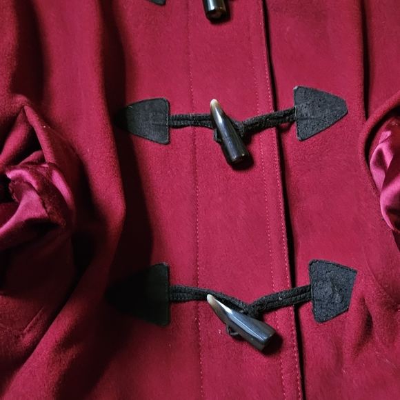 Gap Raspberry Red Wool Blend Duffle Coat. Size XL, Shell 78% Wool - Picture 3 of 8